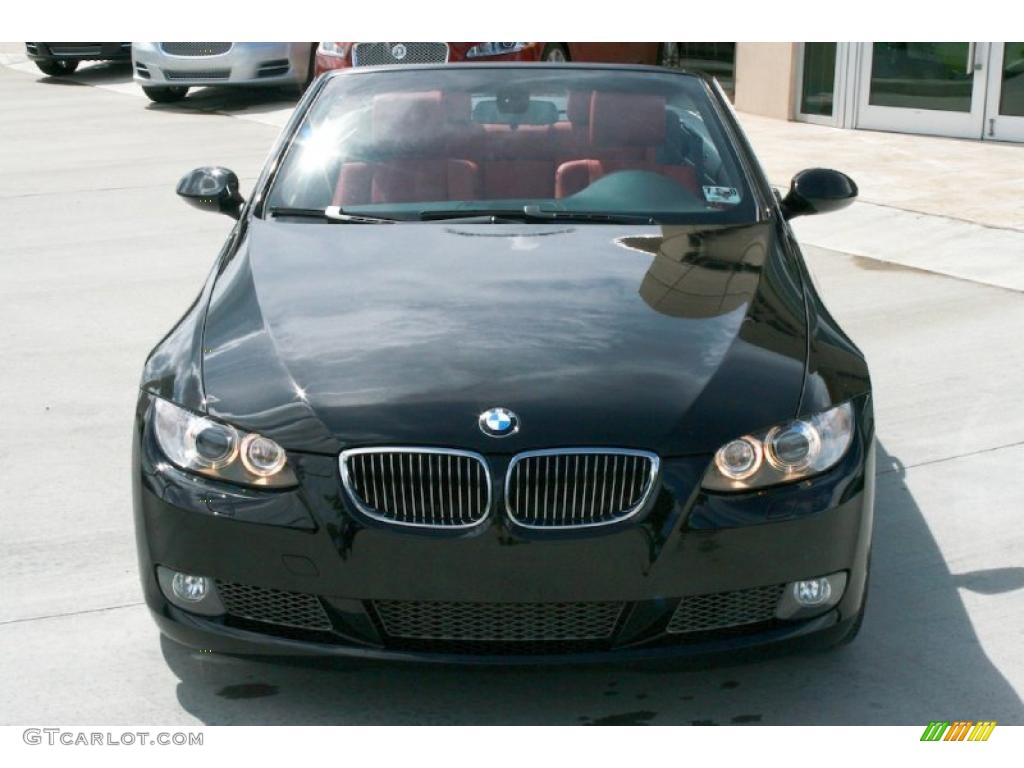 2007 3 Series 335i Convertible - Jet Black / Coral Red/Black photo #16