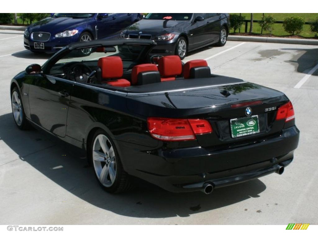2007 3 Series 335i Convertible - Jet Black / Coral Red/Black photo #19