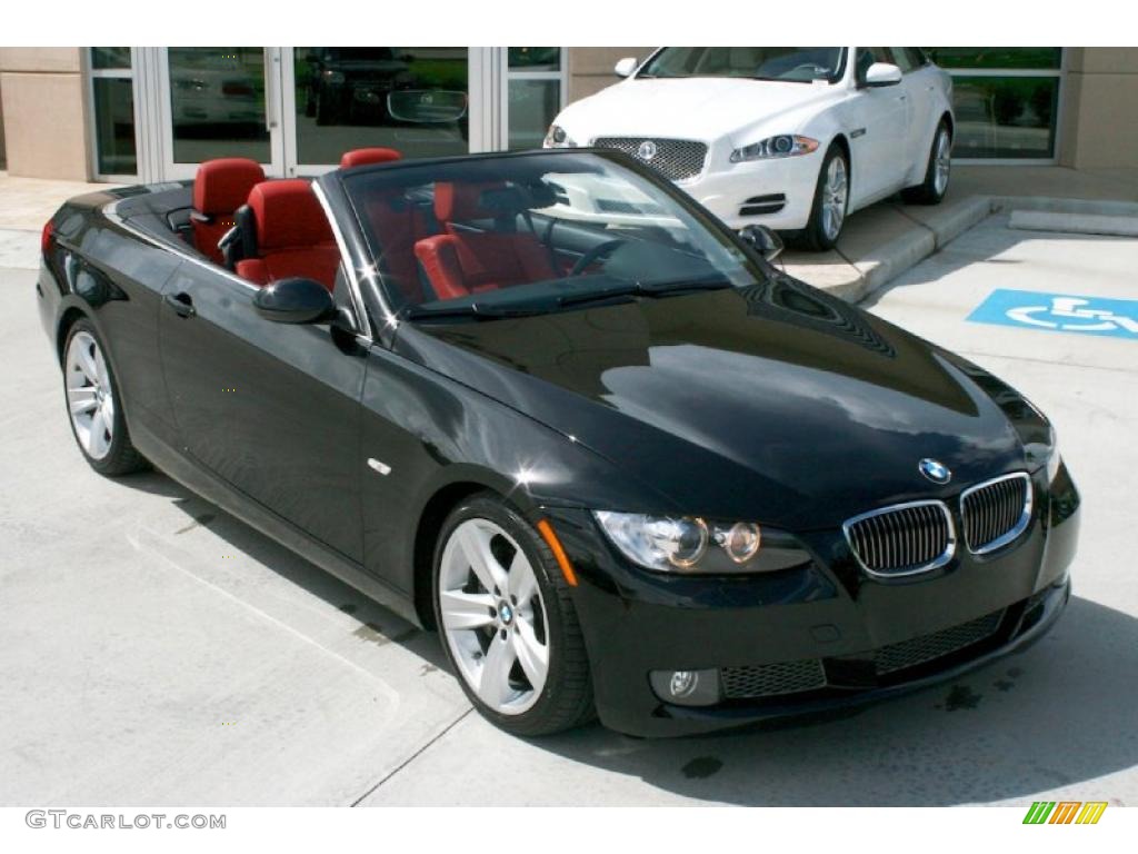 2007 3 Series 335i Convertible - Jet Black / Coral Red/Black photo #22