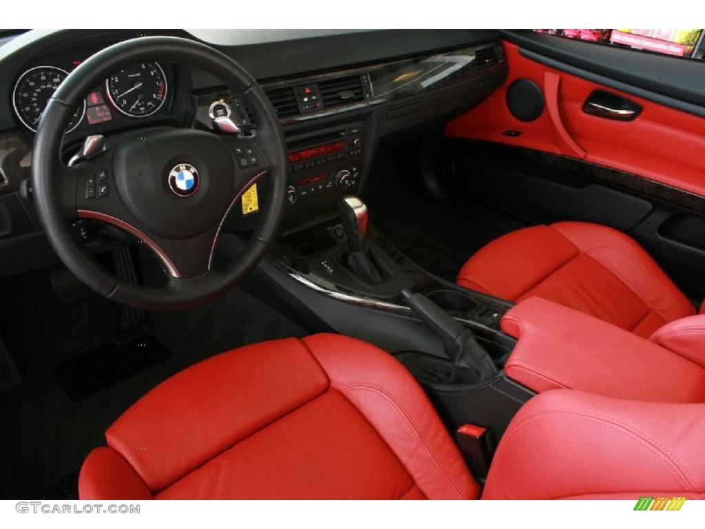 2007 3 Series 335i Convertible - Jet Black / Coral Red/Black photo #25
