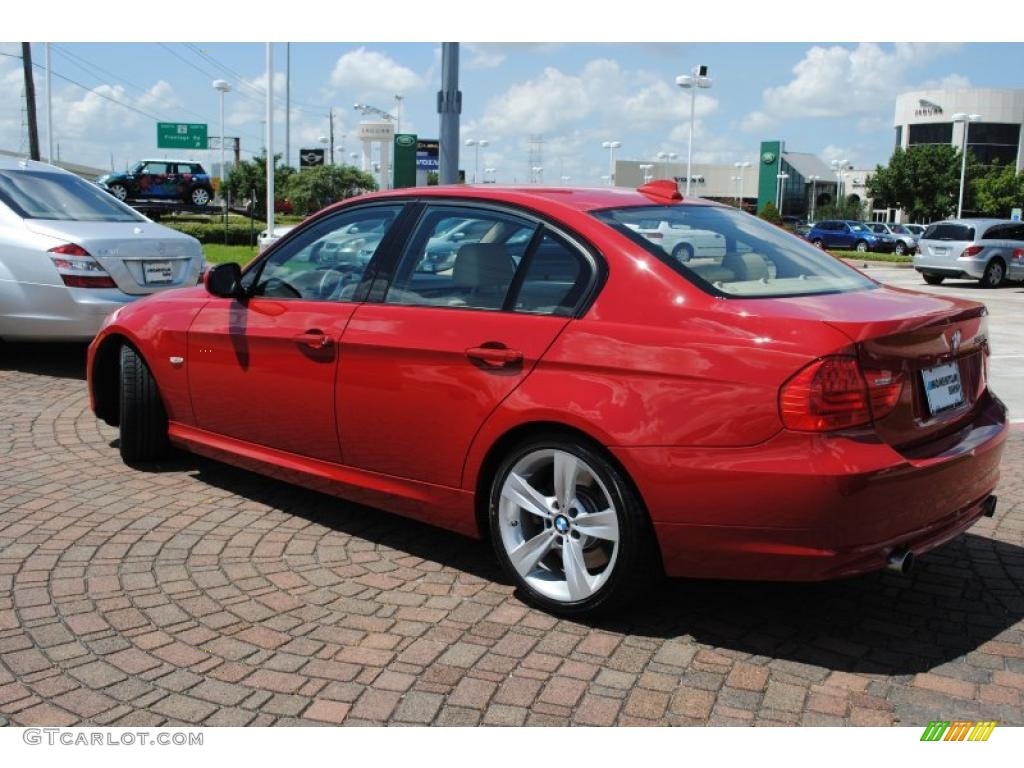 2009 3 Series 335i Sedan - Crimson Red / Beige photo #3