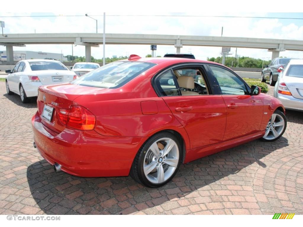 2009 3 Series 335i Sedan - Crimson Red / Beige photo #5
