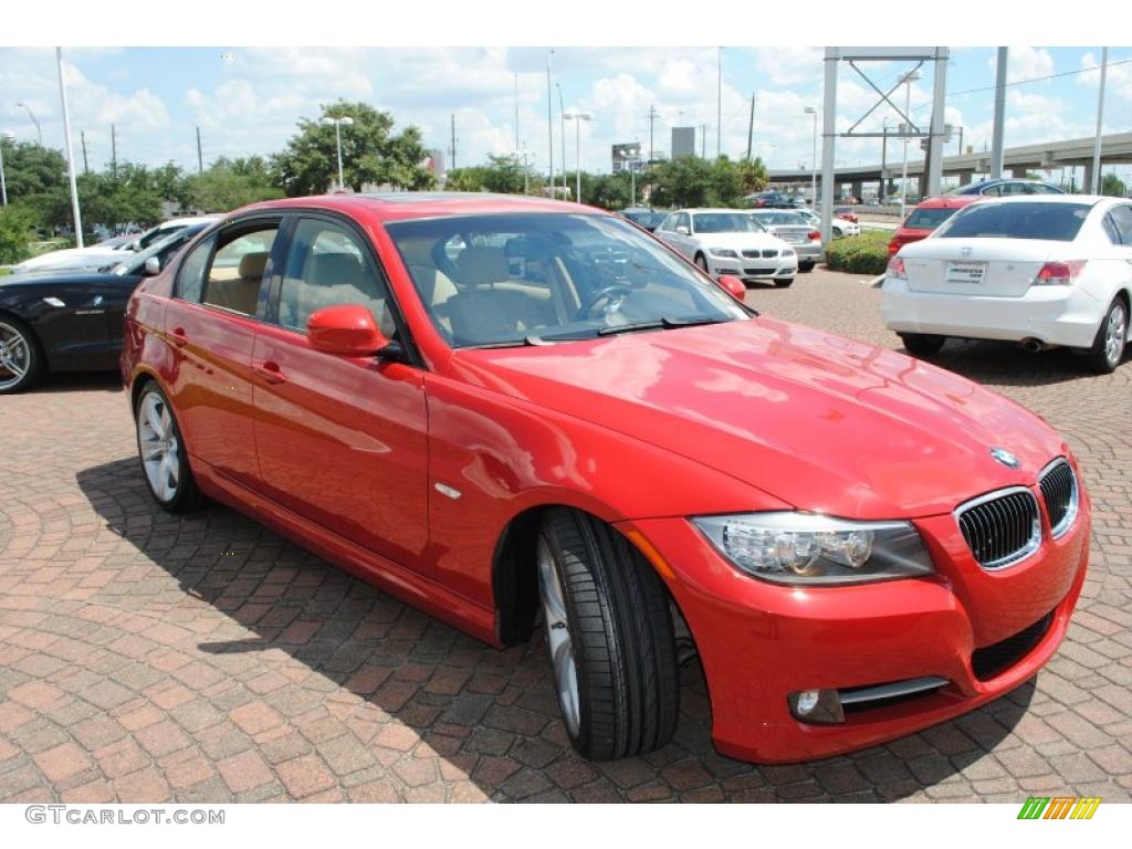 2009 3 Series 335i Sedan - Crimson Red / Beige photo #7