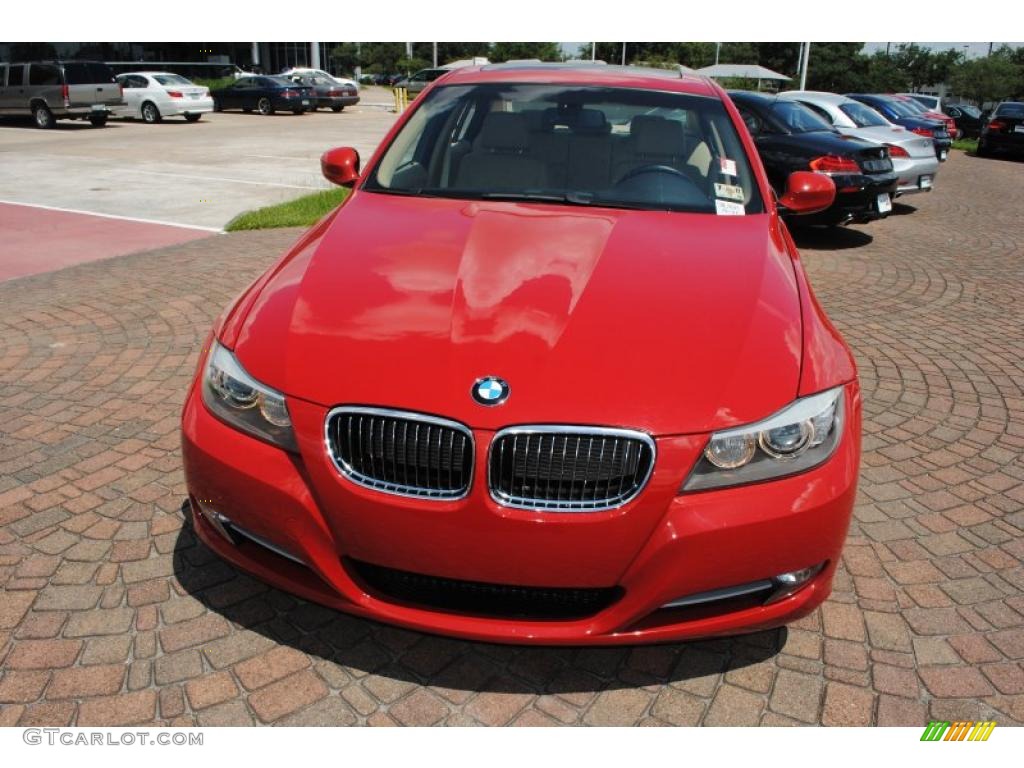 2009 3 Series 335i Sedan - Crimson Red / Beige photo #8