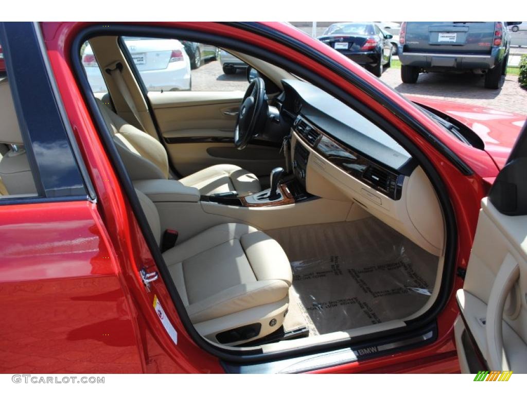 2009 3 Series 335i Sedan - Crimson Red / Beige photo #9