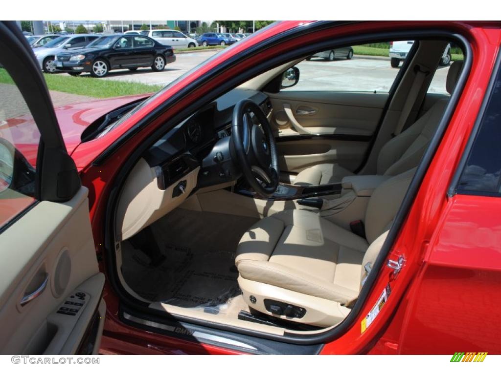 2009 3 Series 335i Sedan - Crimson Red / Beige photo #13