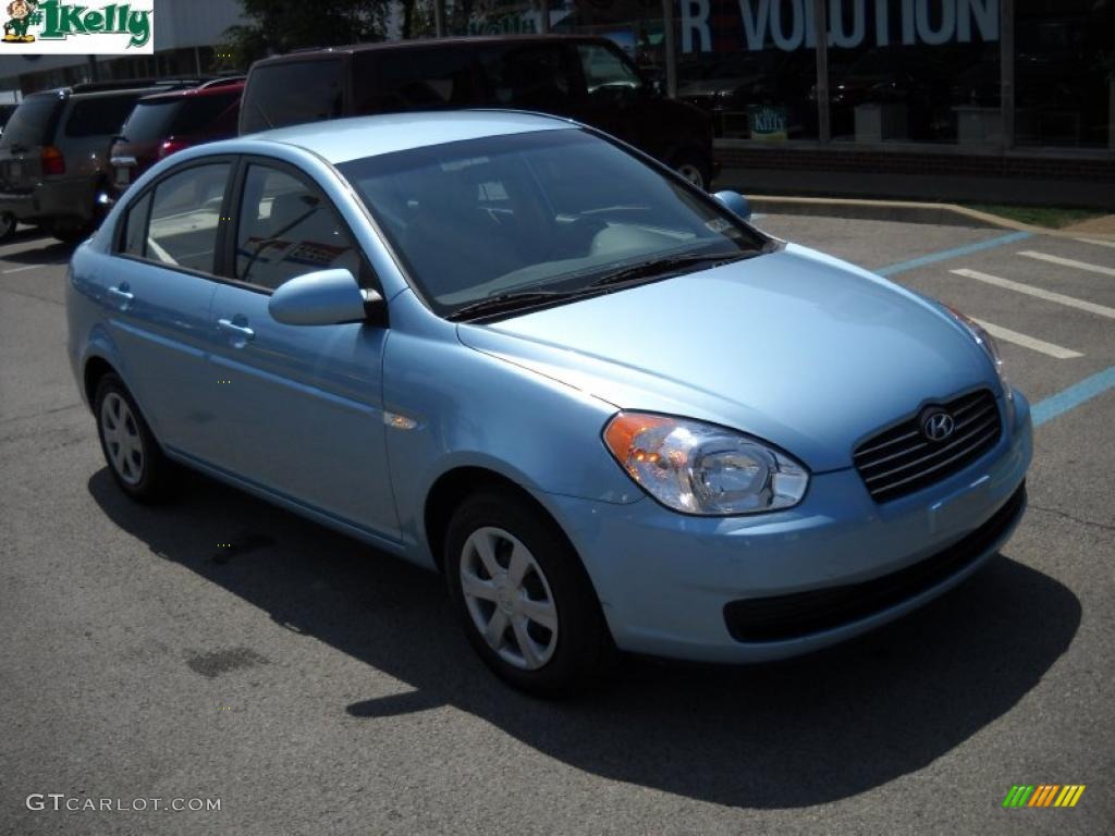 2007 Ice Blue Hyundai Accent GLS Sedan 34392333 Car
