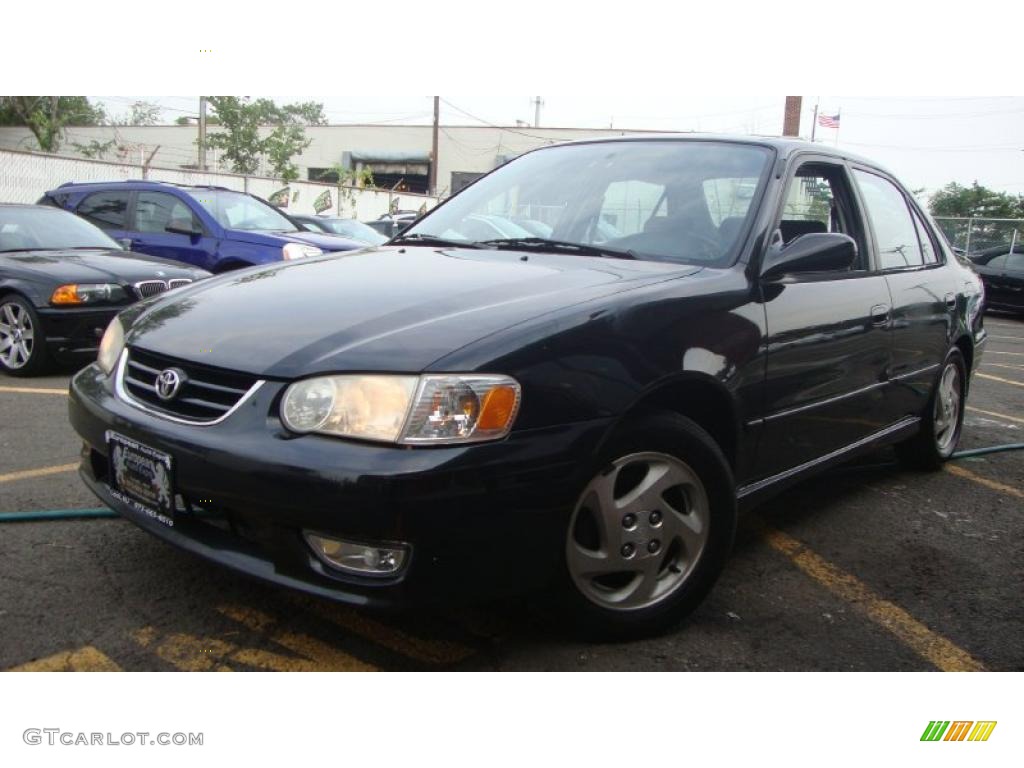 2001 Corolla S - Black Sand Pearl / Black photo #1