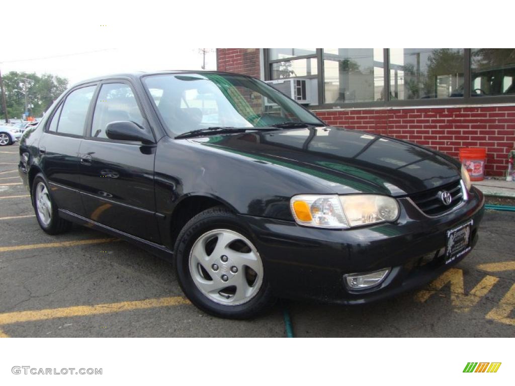 2001 Corolla S - Black Sand Pearl / Black photo #2