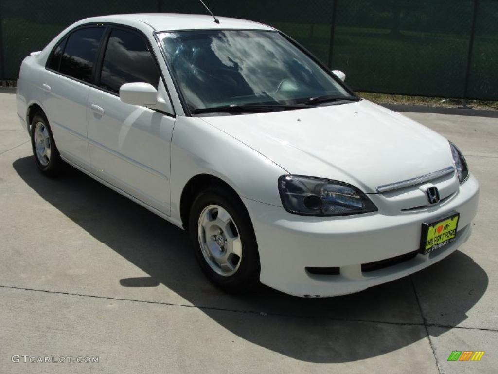 2003 Civic Hybrid Sedan - Taffeta White / Beige photo #1