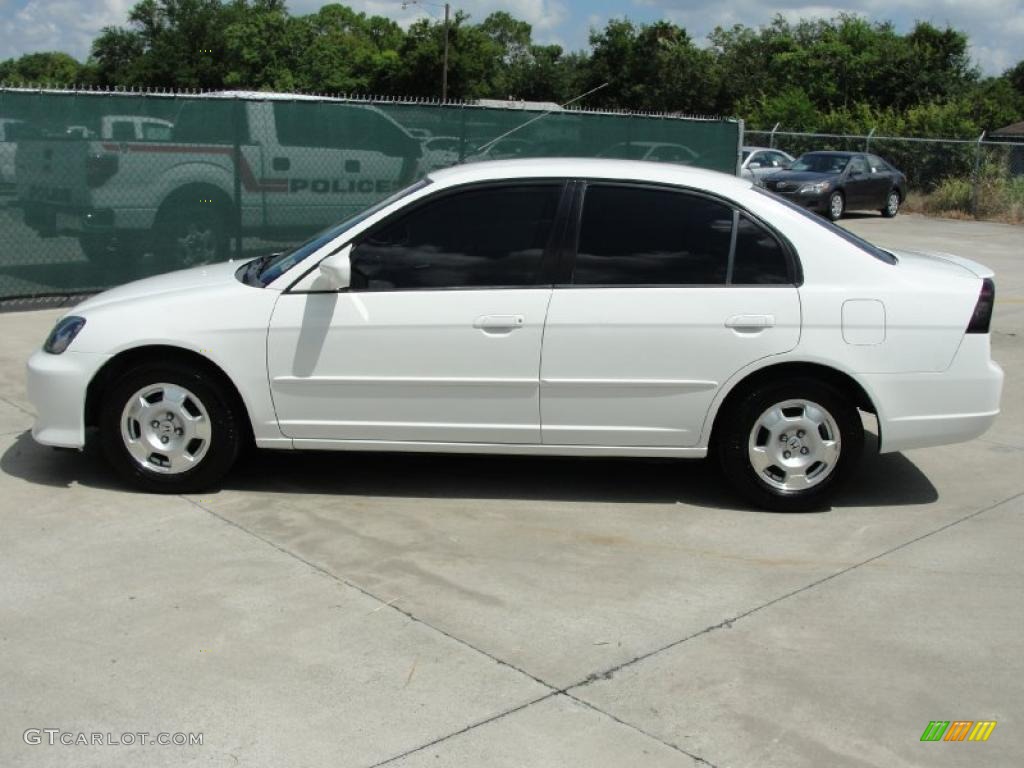 2003 Civic Hybrid Sedan - Taffeta White / Beige photo #6