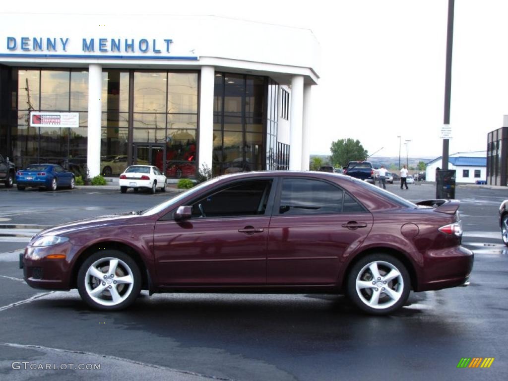 2006 MAZDA6 s Sport Sedan - Dark Cherry Metallic / Gray photo #1