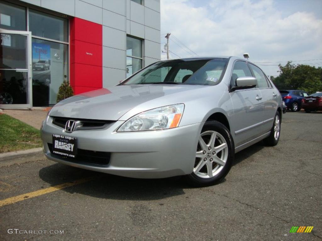 2003 Accord EX V6 Sedan - Satin Silver Metallic / Black photo #1