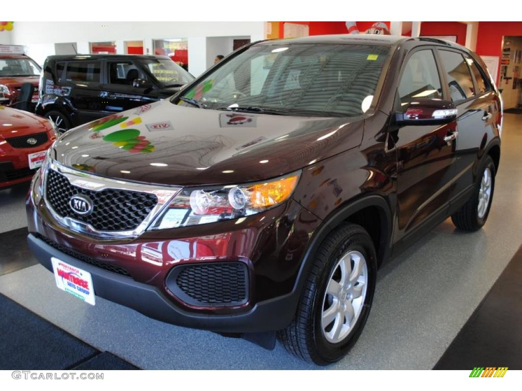 2011 Sorento LX - Dark Cherry / Black photo #3