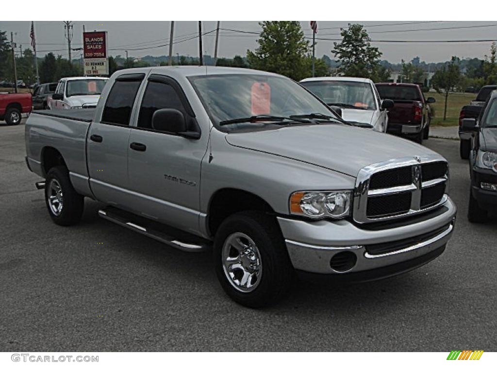 2004 Ram 1500 SLT Quad Cab 4x4 - Bright Silver Metallic / Dark Slate Gray photo #1