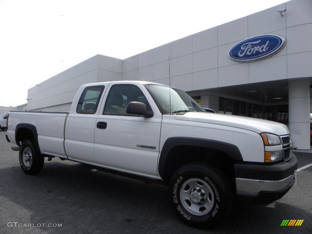 2007 Silverado 2500HD Classic Work Truck Extended Cab - Summit White / Tan photo #1