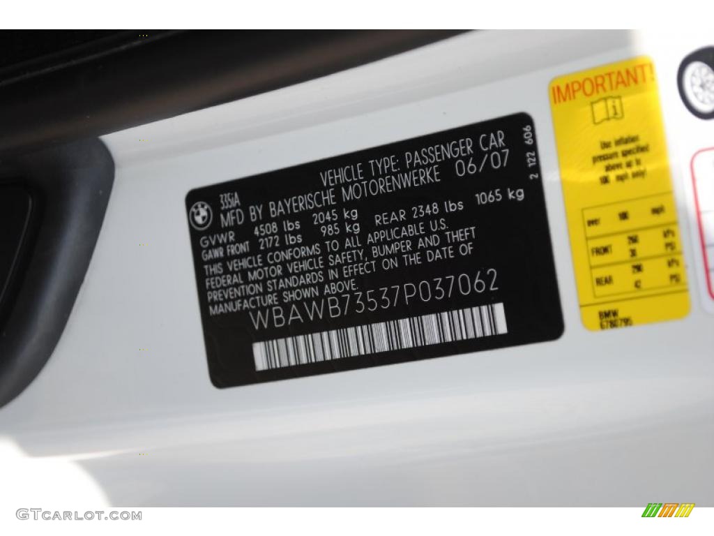 2007 3 Series 335i Coupe - Alpine White / Saddle Brown/Black photo #14
