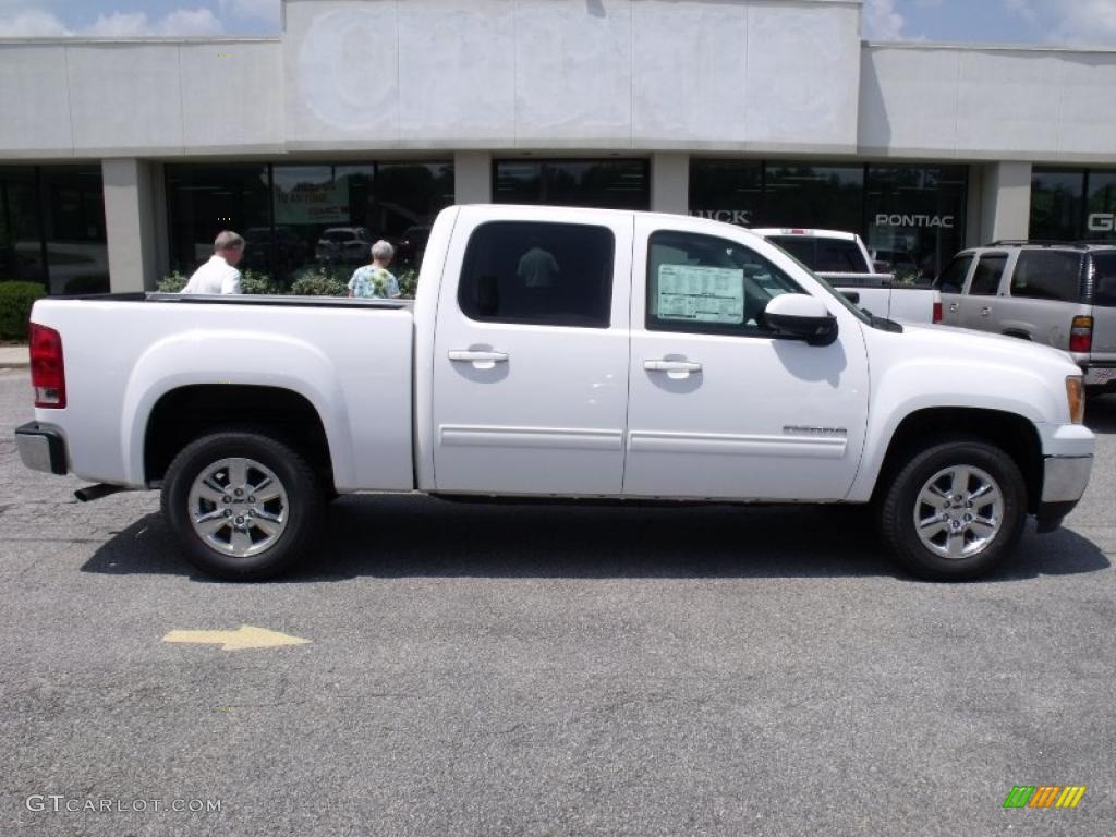 2010 Sierra 1500 SLT Crew Cab - Summit White / Ebony photo #1