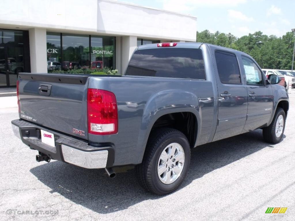 2010 Sierra 1500 SLT Crew Cab - Stealth Gray Metallic / Ebony photo #8