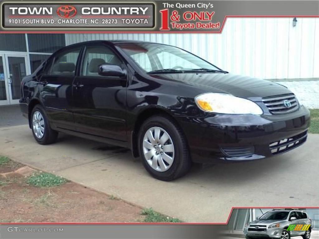 2003 Corolla LE - Black Sand Pearl / Light Gray photo #1