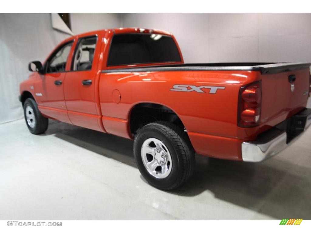 2008 Ram 1500 SXT Quad Cab 4x4 - Flame Red / Medium Slate Gray photo #4