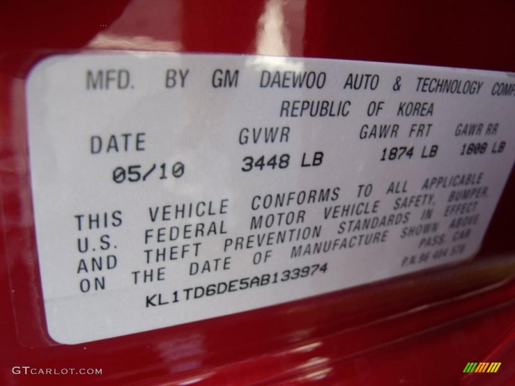 2010 Aveo Aveo5 LT - Sport Red / Neutral photo #20