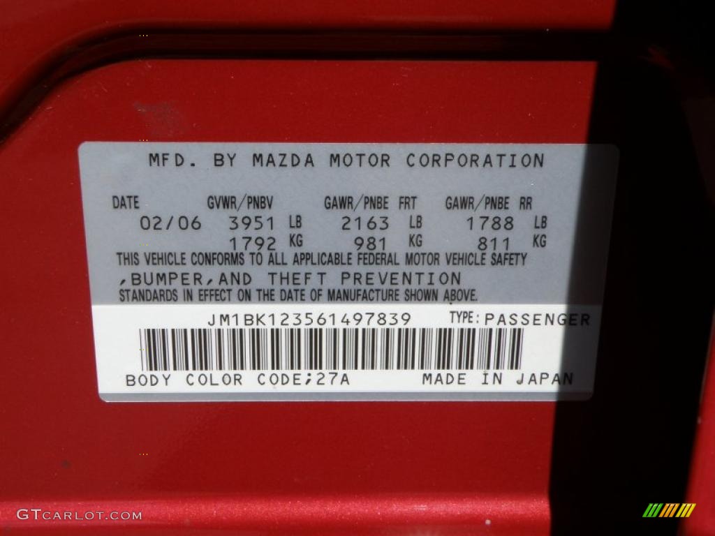 2006 MAZDA3 s Touring Sedan - Velocity Red Mica / Black/Red photo #20