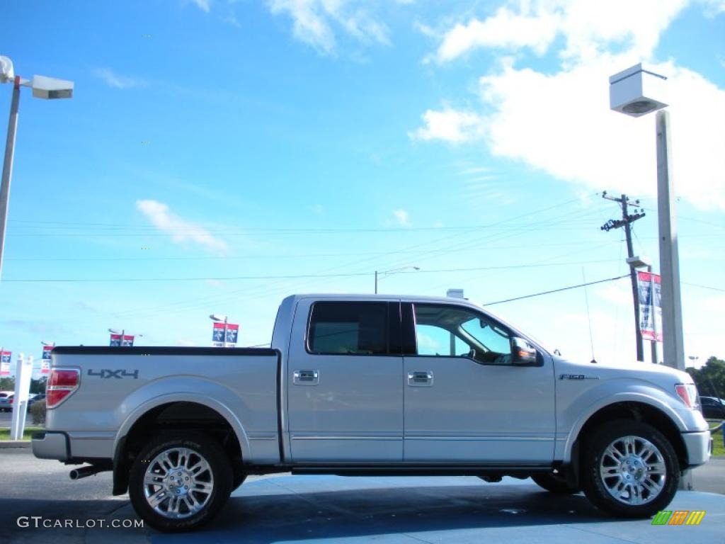 2009 F150 Platinum SuperCrew 4x4 - Brilliant Silver Metallic / Medium Stone Leather/Sienna Brown photo #6