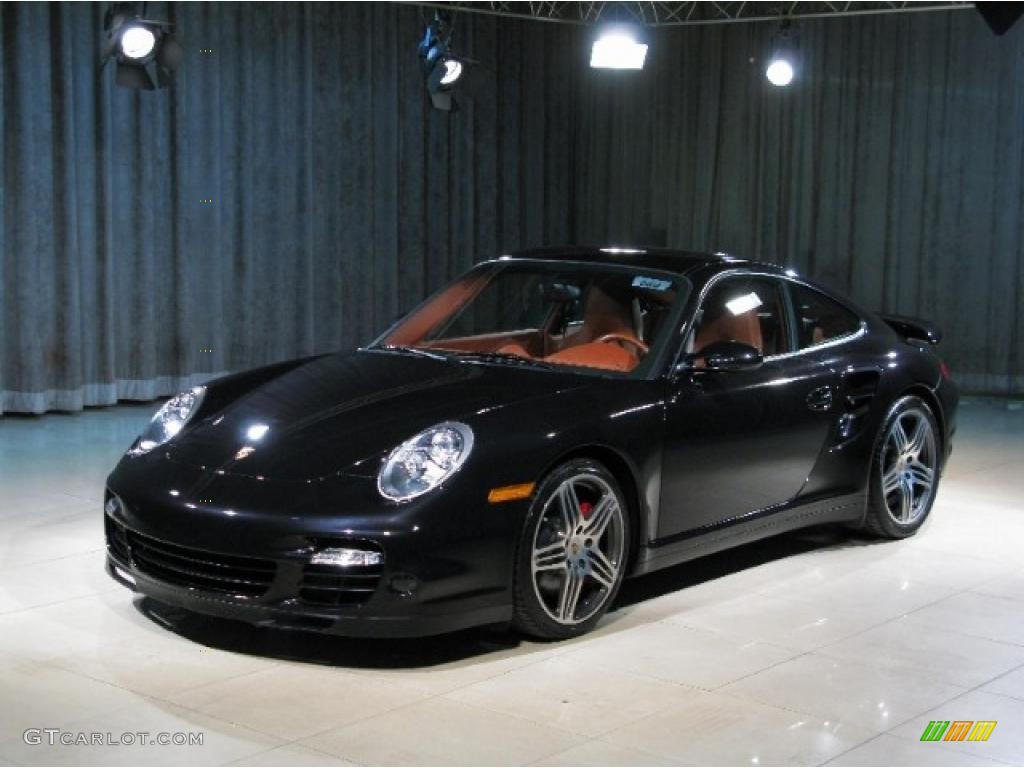 2007 911 Turbo Coupe - Basalt Black Metallic / Terracotta photo #1