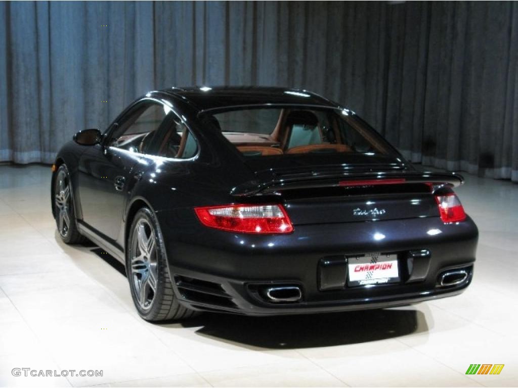 2007 911 Turbo Coupe - Basalt Black Metallic / Terracotta photo #2