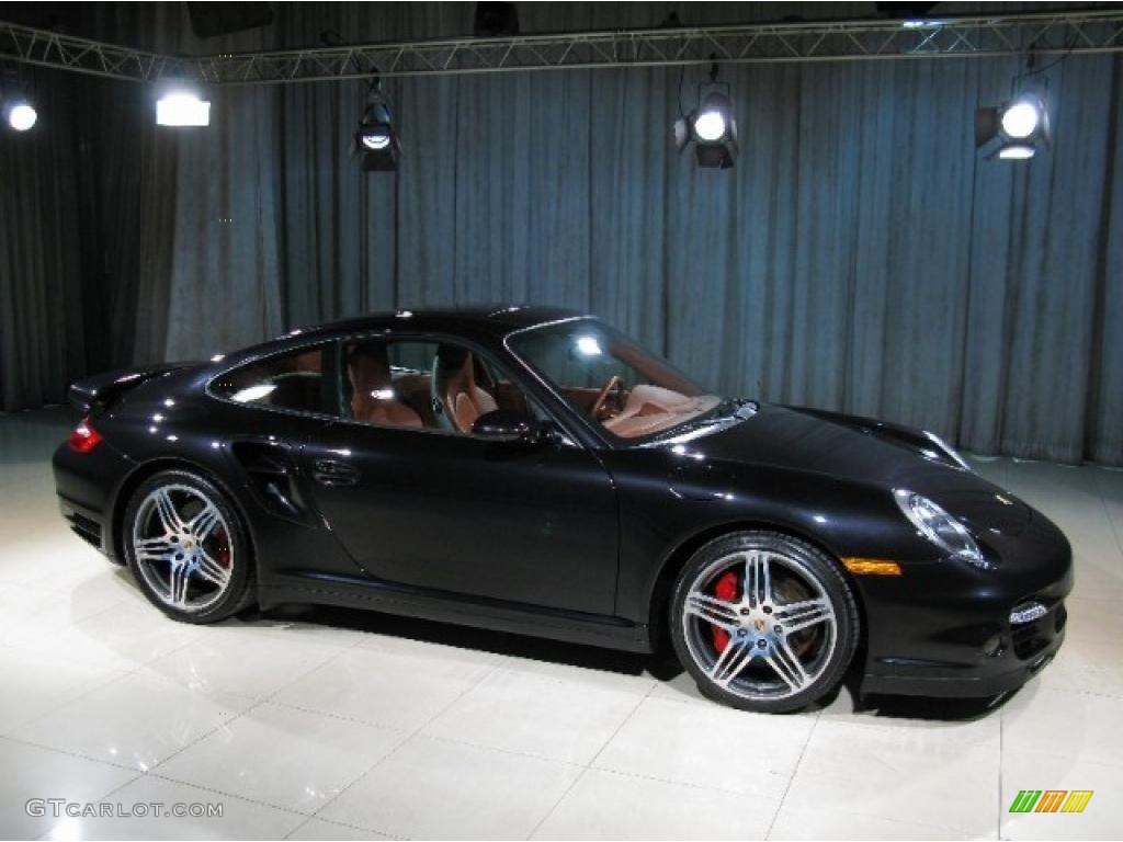 2007 911 Turbo Coupe - Basalt Black Metallic / Terracotta photo #3