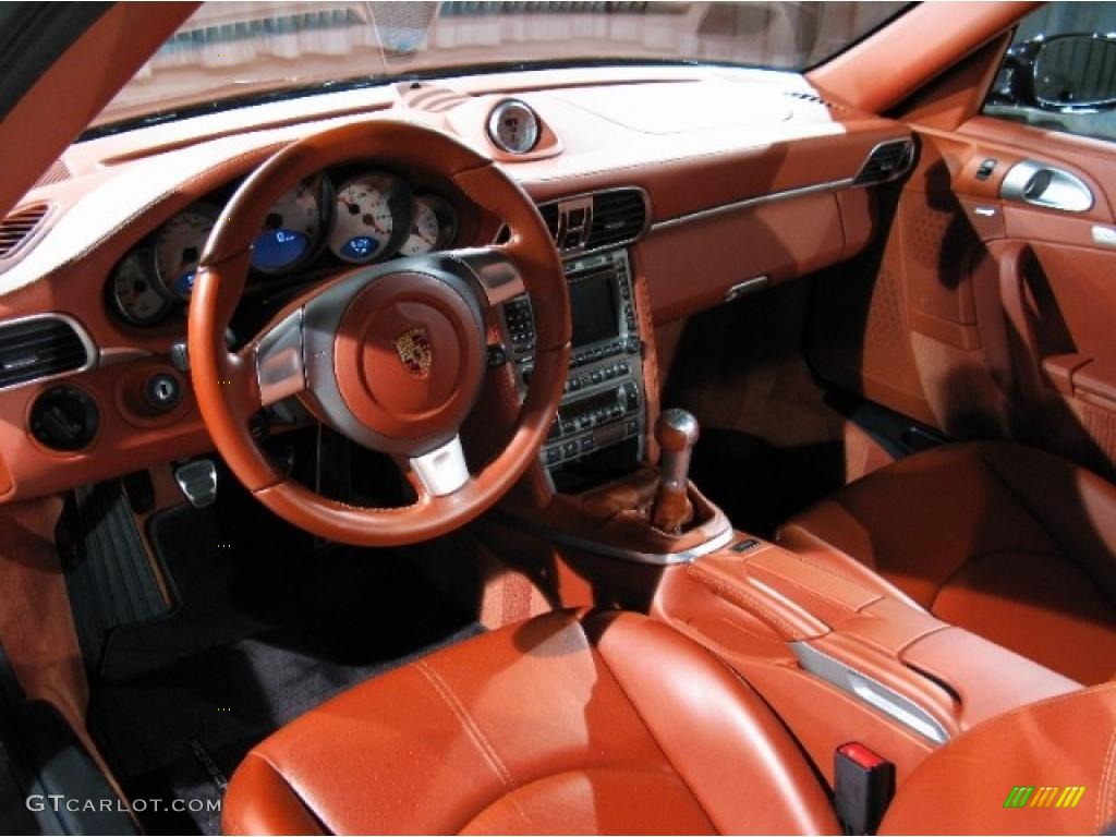 2007 911 Turbo Coupe - Basalt Black Metallic / Terracotta photo #7