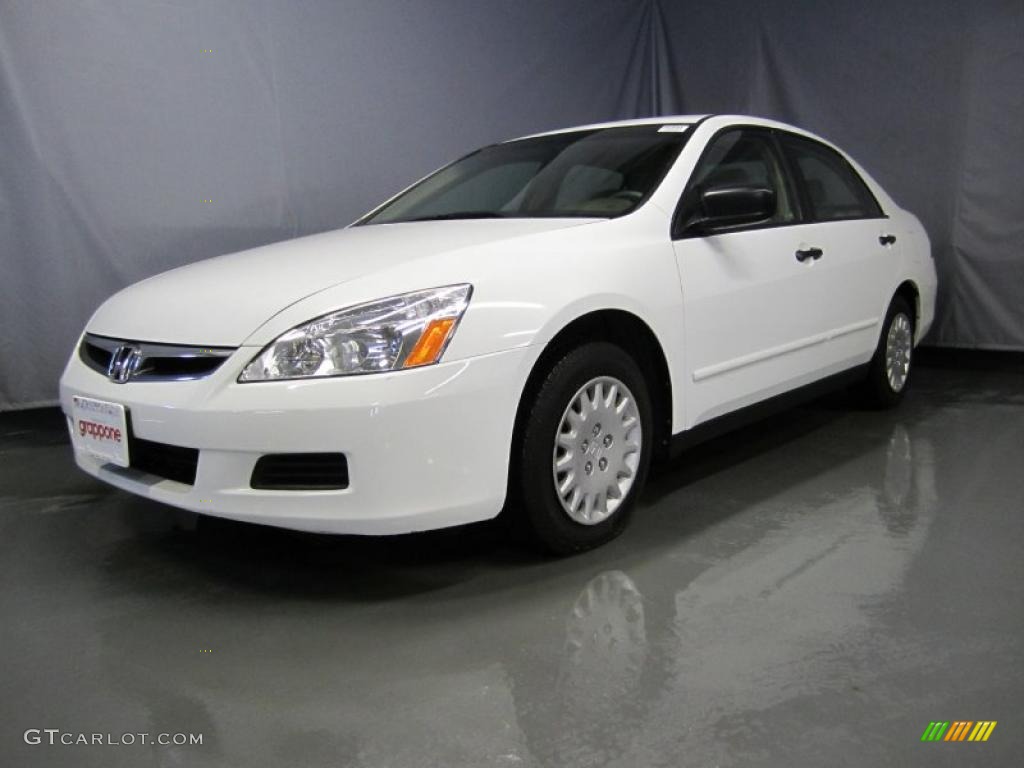 2007 Accord Value Package Sedan - Taffeta White / Ivory photo #1