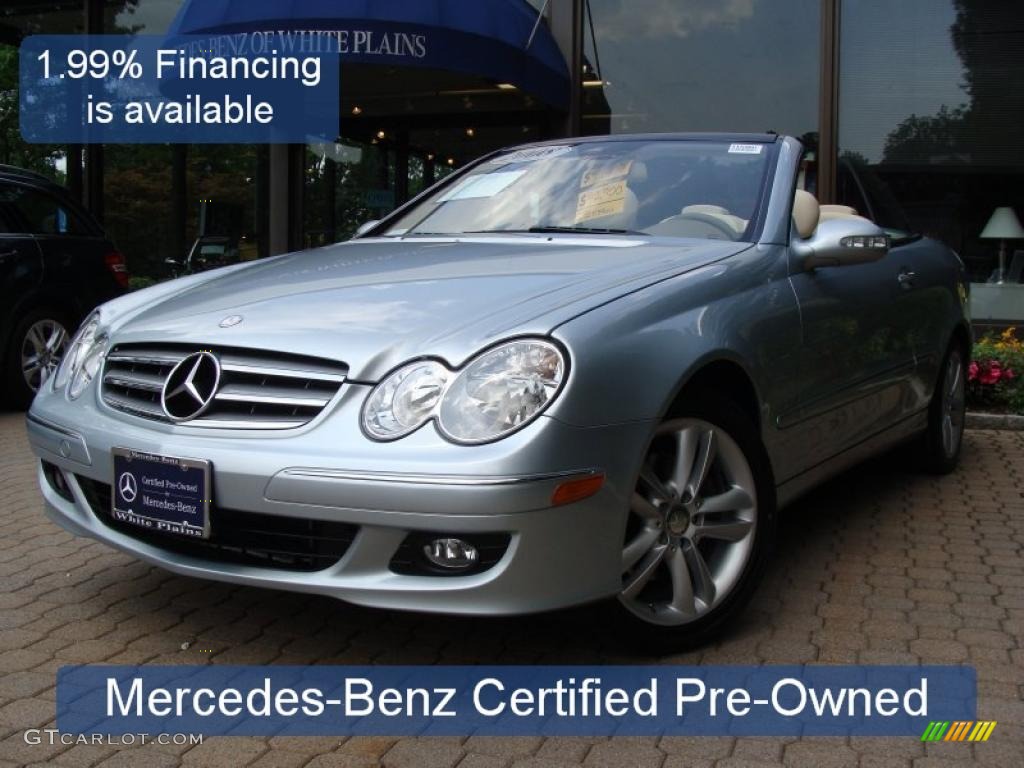 2008 CLK 350 Cabriolet - Diamond Silver Metallic / Stone photo #1