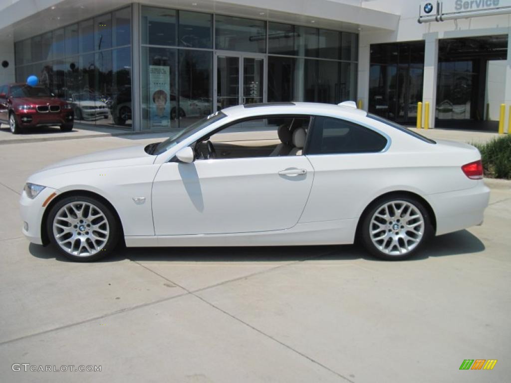 2008 3 Series 328i Coupe - Alpine White / Cream Beige photo #3