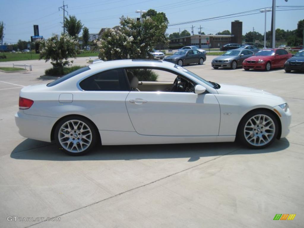 2008 3 Series 328i Coupe - Alpine White / Cream Beige photo #4