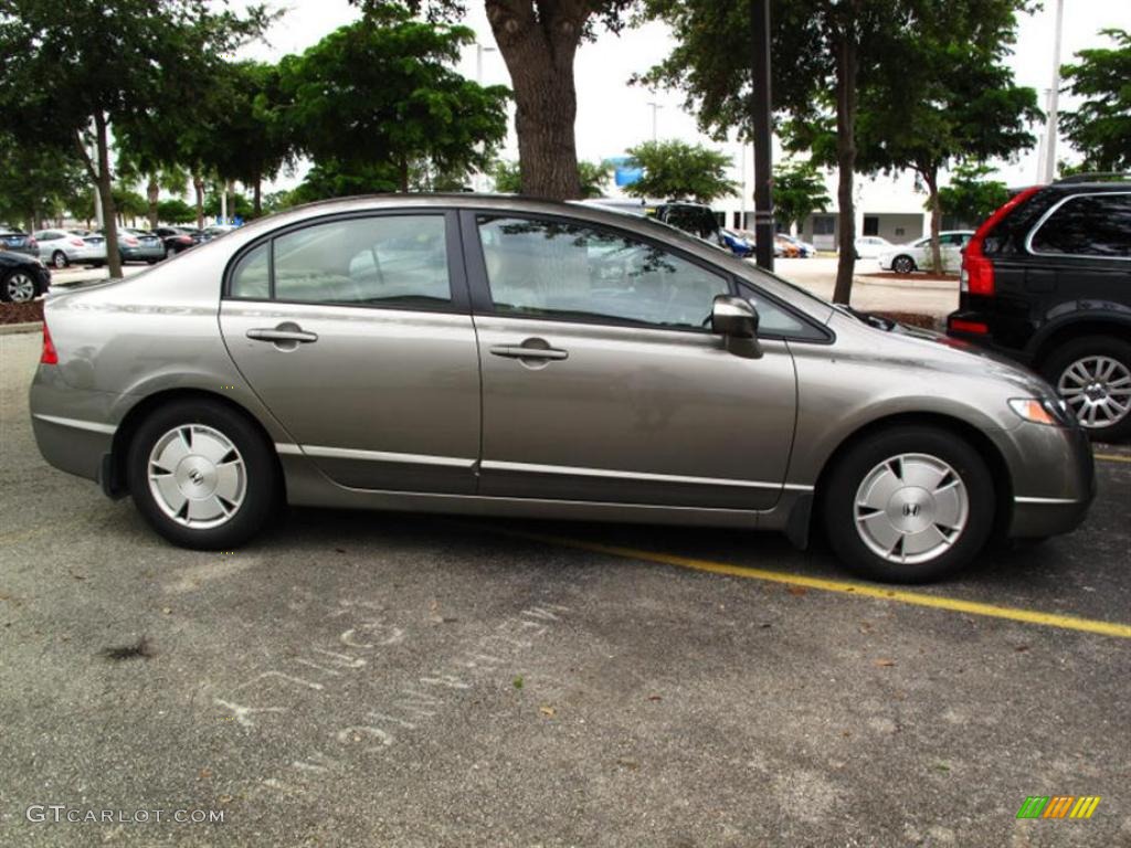 2007 Civic Hybrid Sedan - Galaxy Gray Metallic / Ivory photo #2