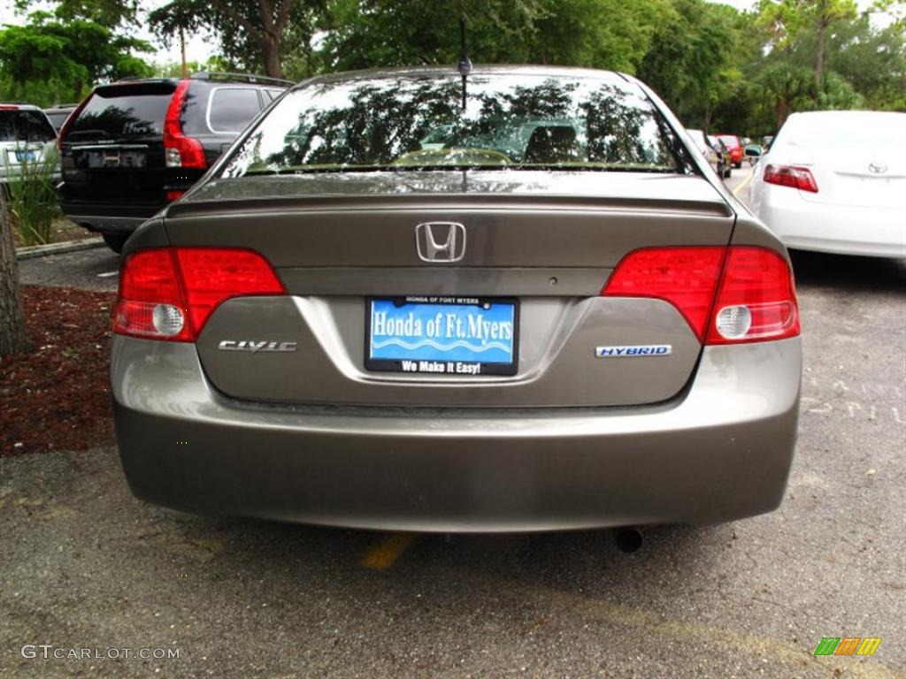 2007 Civic Hybrid Sedan - Galaxy Gray Metallic / Ivory photo #4