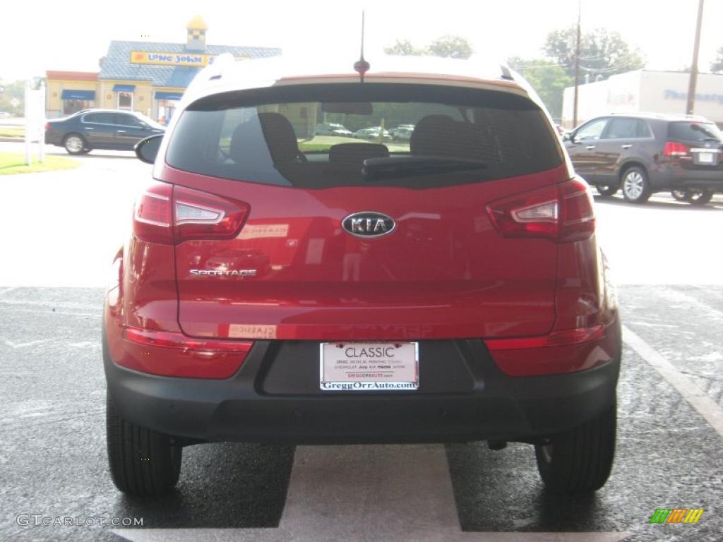 2011 Sportage LX - Signal Red / Black photo #4