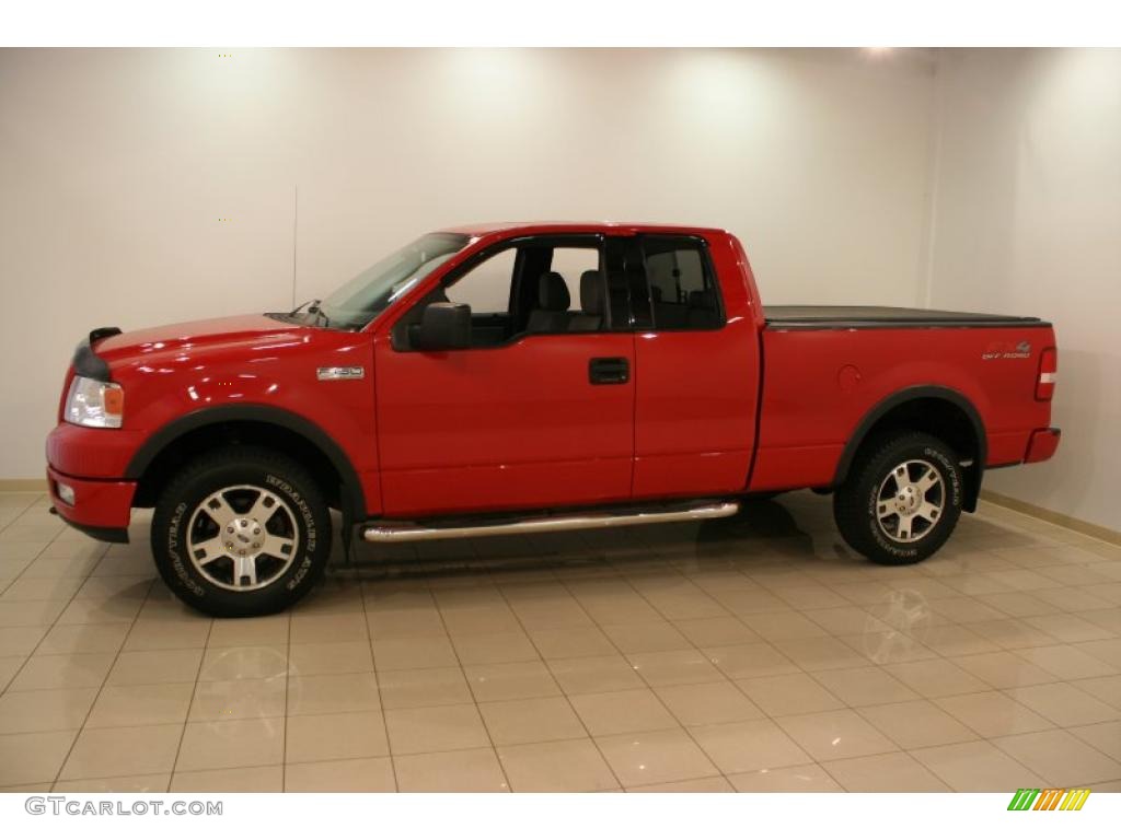 2004 F150 FX4 SuperCab 4x4 - Bright Red / Black/Medium Flint photo #4