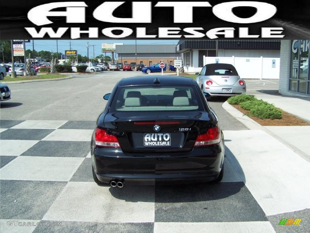 2008 1 Series 128i Coupe - Jet Black / Savanna Beige photo #3