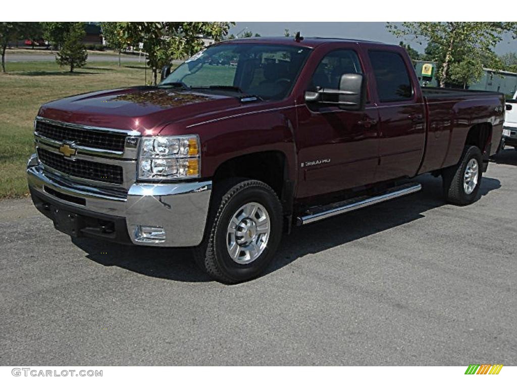 2008 Silverado 3500HD LTZ Crew Cab 4x4 - Deep Ruby Red Metallic / Ebony photo #40