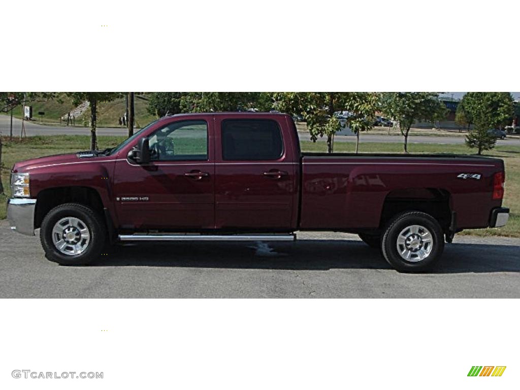 2008 Silverado 3500HD LTZ Crew Cab 4x4 - Deep Ruby Red Metallic / Ebony photo #41