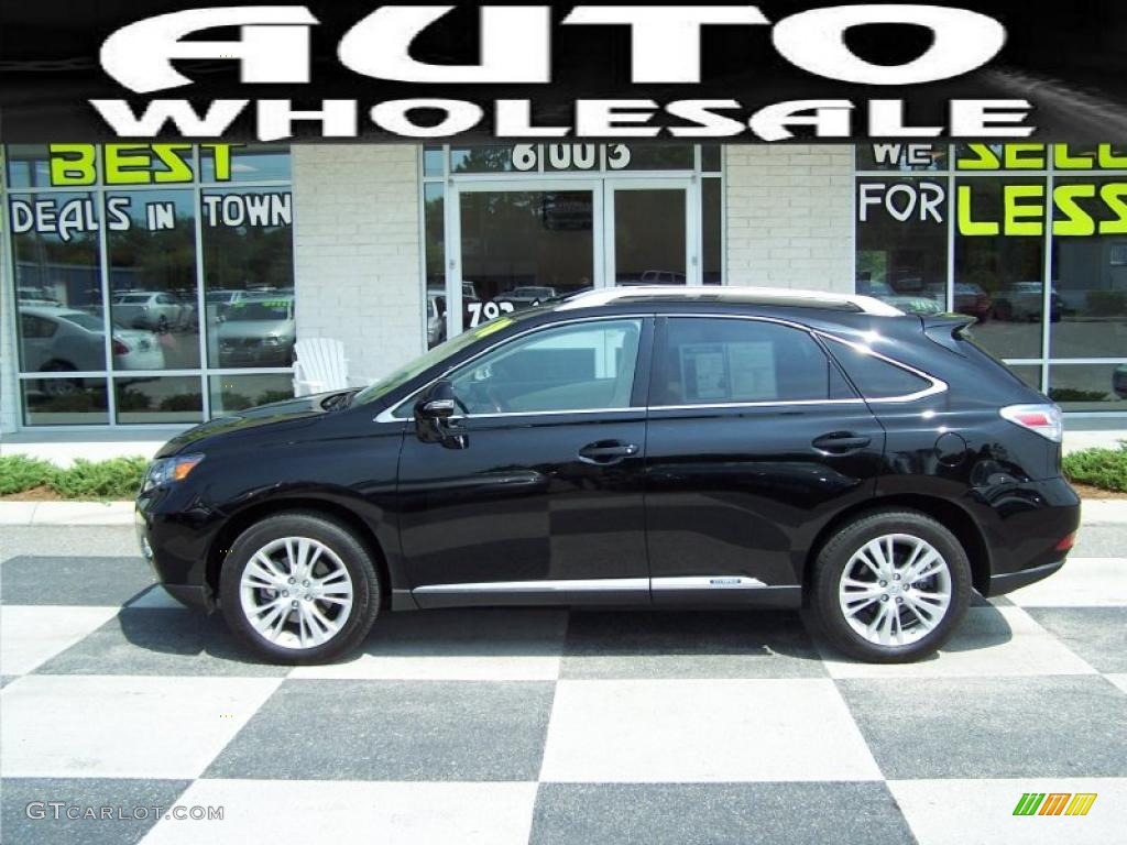 2010 RX 450h AWD Hybrid - Obsidian Black / Parchment/Brown Walnut photo #1