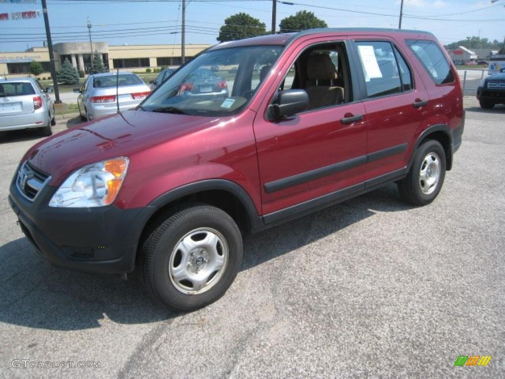 2002 CR-V LX 4WD - Chianti Red Pearl / Saddle photo #3