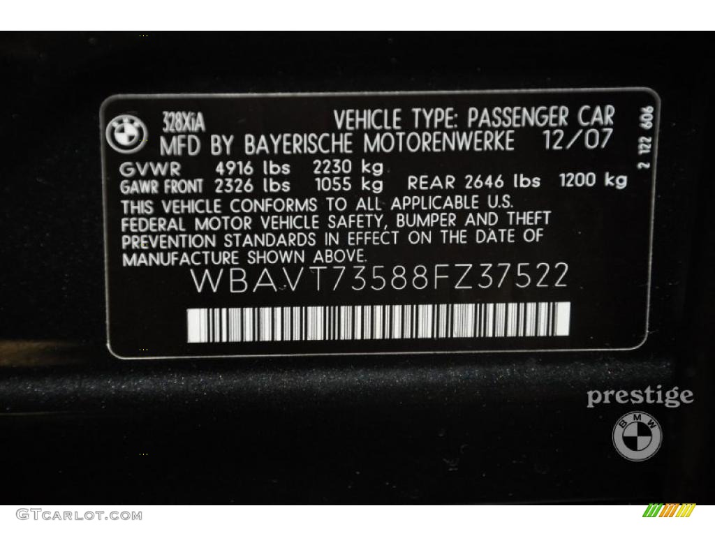 2008 3 Series 328xi Wagon - Jet Black / Black photo #16