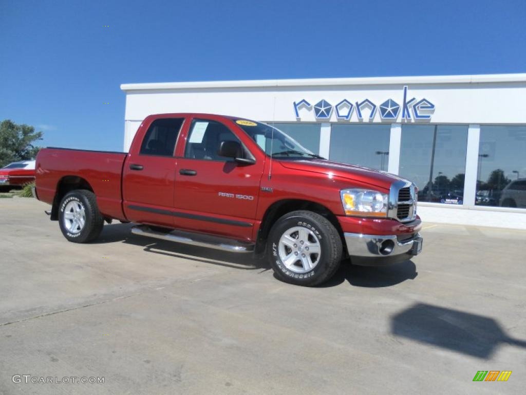 2006 Ram 1500 SLT Quad Cab - Inferno Red Crystal Pearl / Medium Slate Gray photo #23