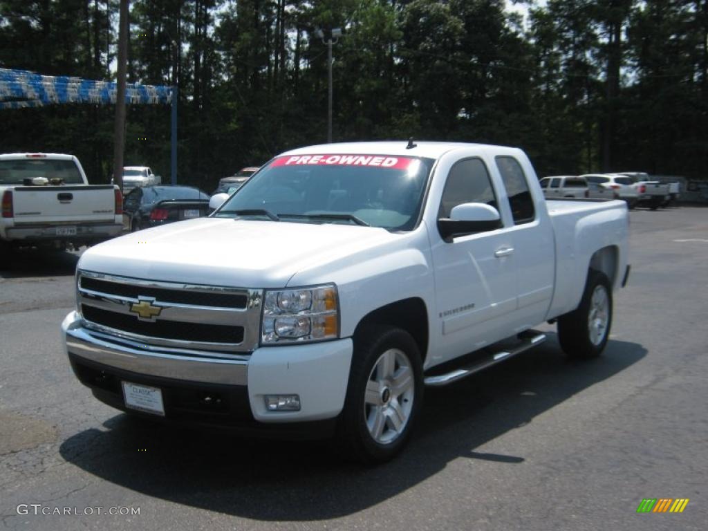 2008 Silverado 1500 LT Extended Cab - Summit White / Ebony photo #1
