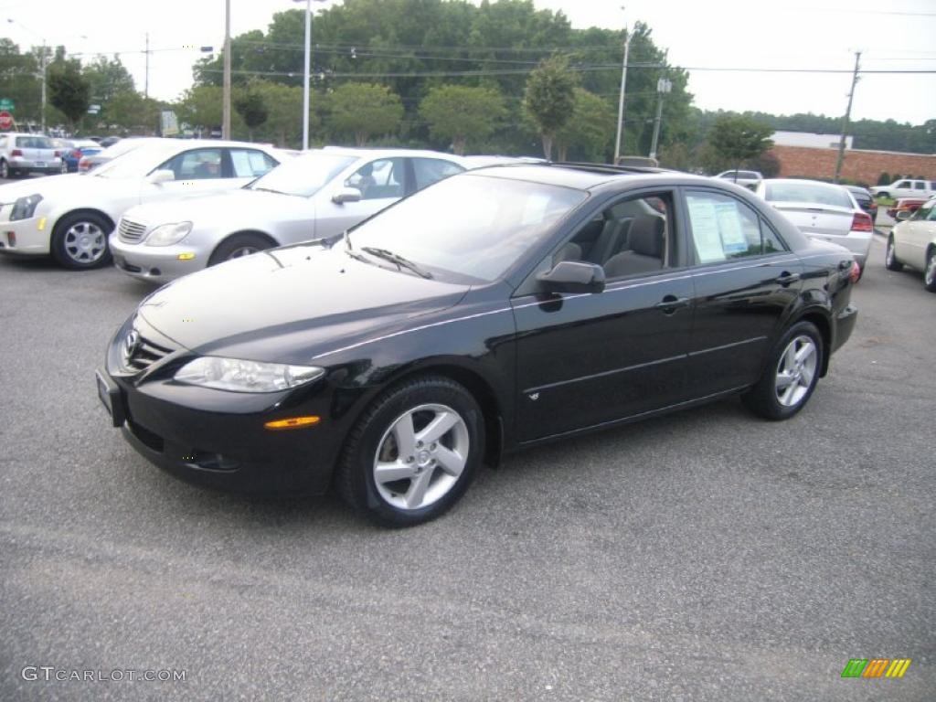 2003 MAZDA6 s Sedan - Onyx Black / Gray photo #1