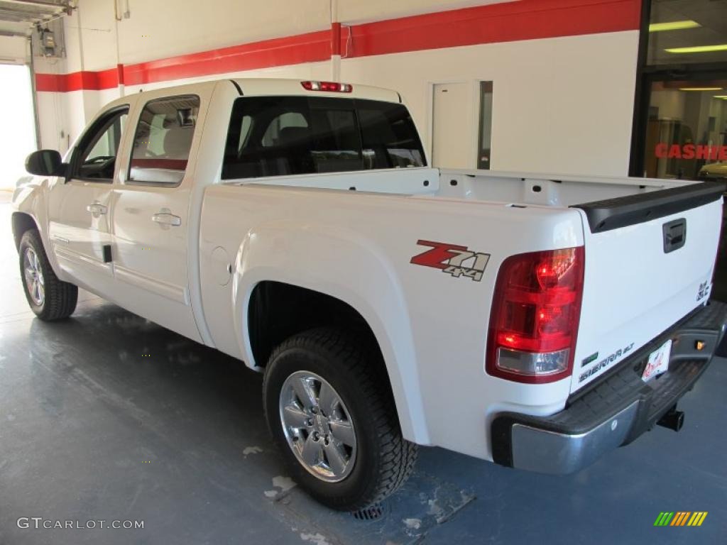 2010 Sierra 1500 SLT Crew Cab 4x4 - Summit White / Dark Titanium/Light Titanium photo #3